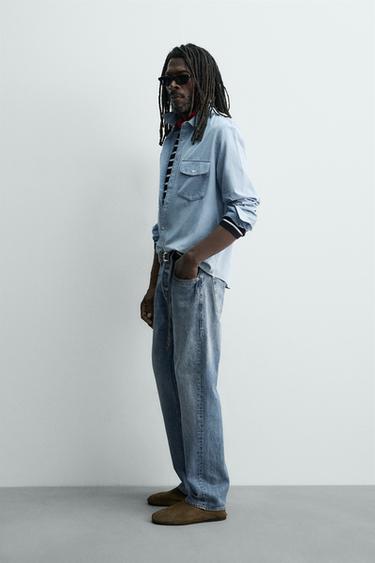 AARON LEVINE X ZARA STRAIGHT-LEG JEANS - Mid-blue by Zara - Image 3