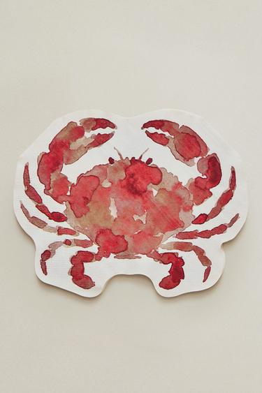 LOT DE SERVETTES DE TABLE EN PAPIER CRABE (LOT DE 20) - Orange de Zara