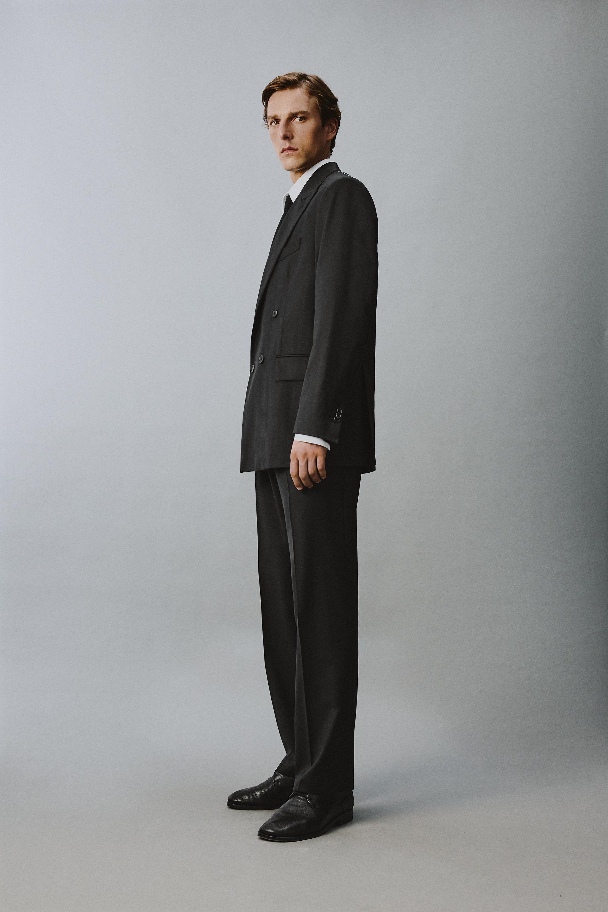 100% WOOL DOUBLE BREASTED SUIT BLAZER
