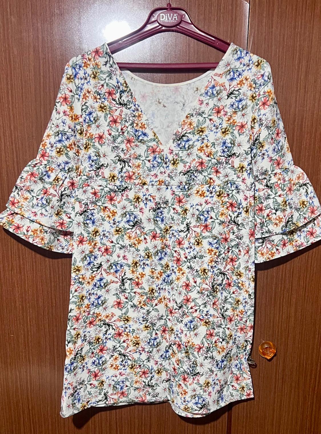 FLORAL PRINT DRESS WITH FRILLED SLEEVES - Image 2