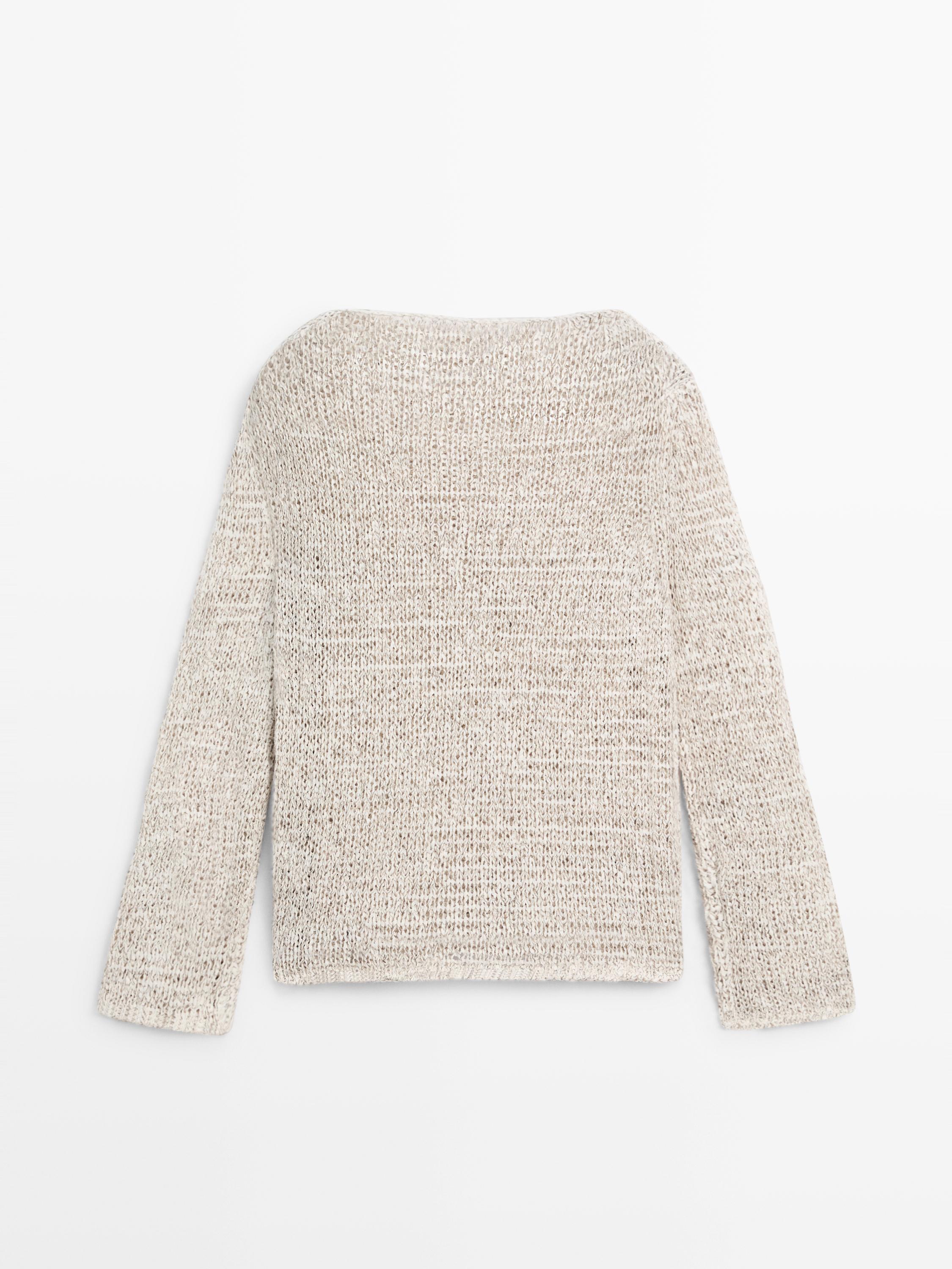 Pull en maille col bateau