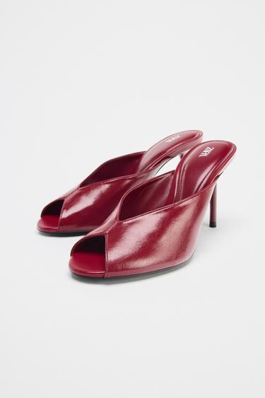 SANDALES BOUT OUVERT - Bordeaux de Zara - Image 1