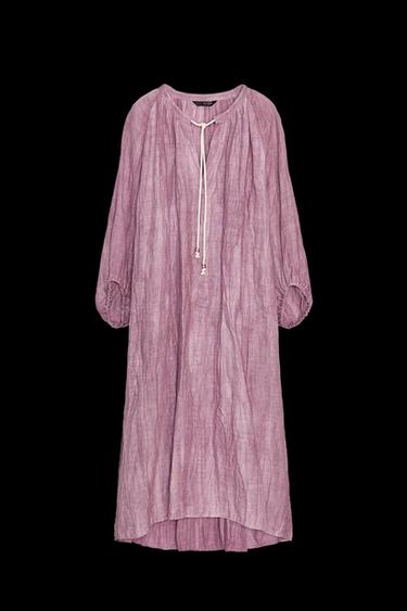 TUNIKA-KLEID AUS LEINEN MIT TIE-DYE-MUSTER – ZW COLLECTION - Flieder von Zara - Bild 0
