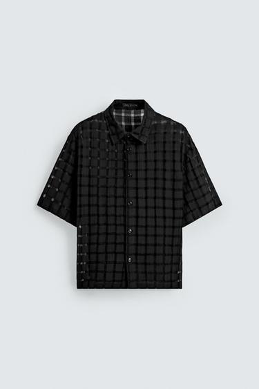 JACQUARD NEEDLE-PUNCH SHIRT - Black by Zara