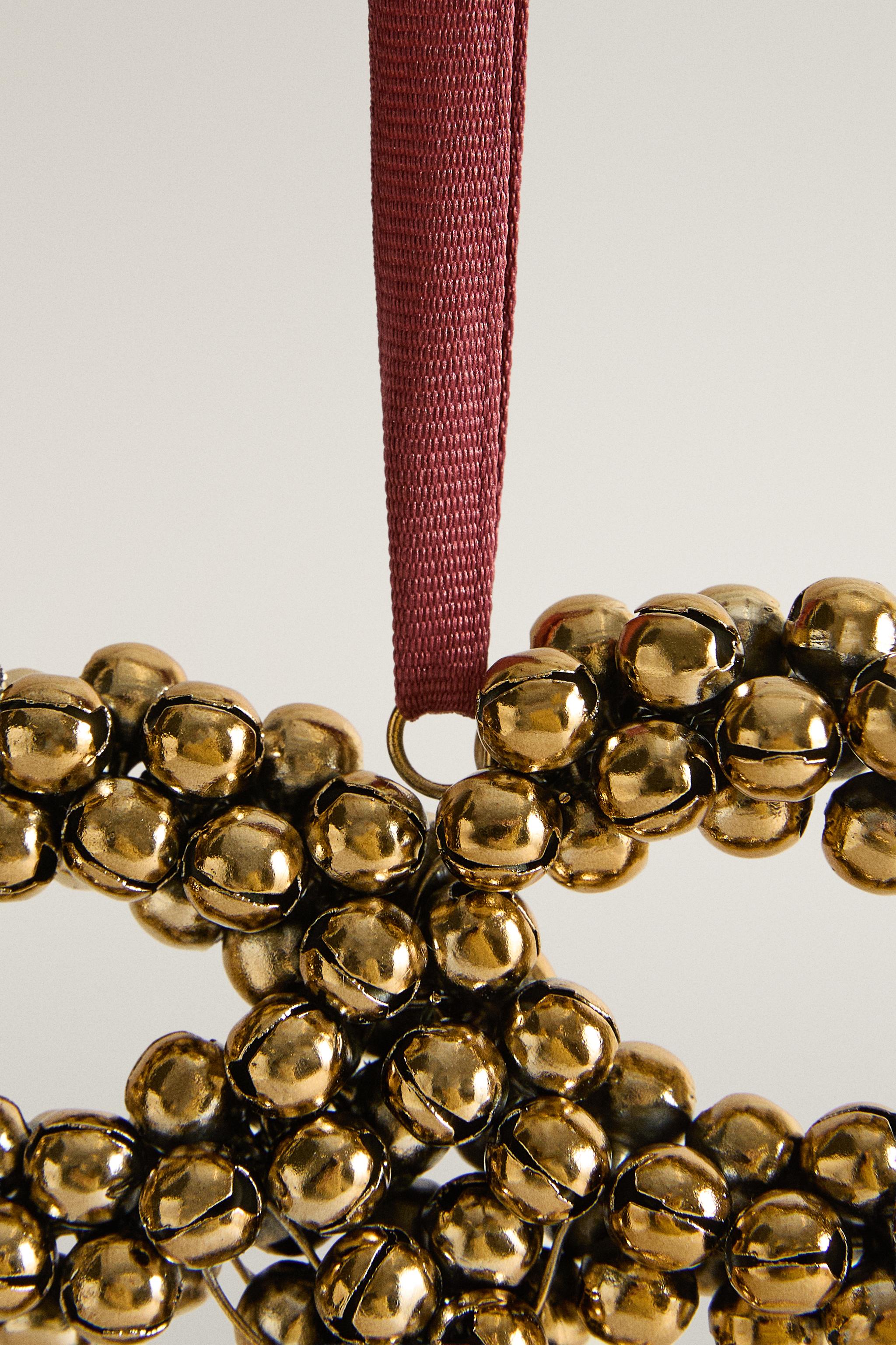 HEART SLEIGH BELLS CHRISTMAS TREE DECORATION