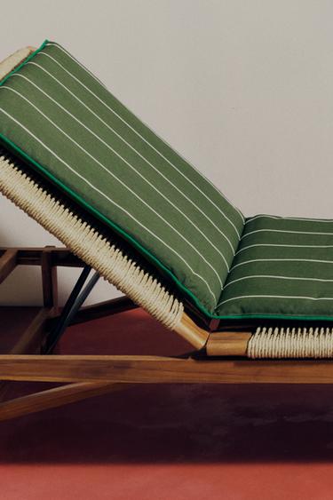 TEAK OUTDOOR LOUNGER - Light beige by Zara