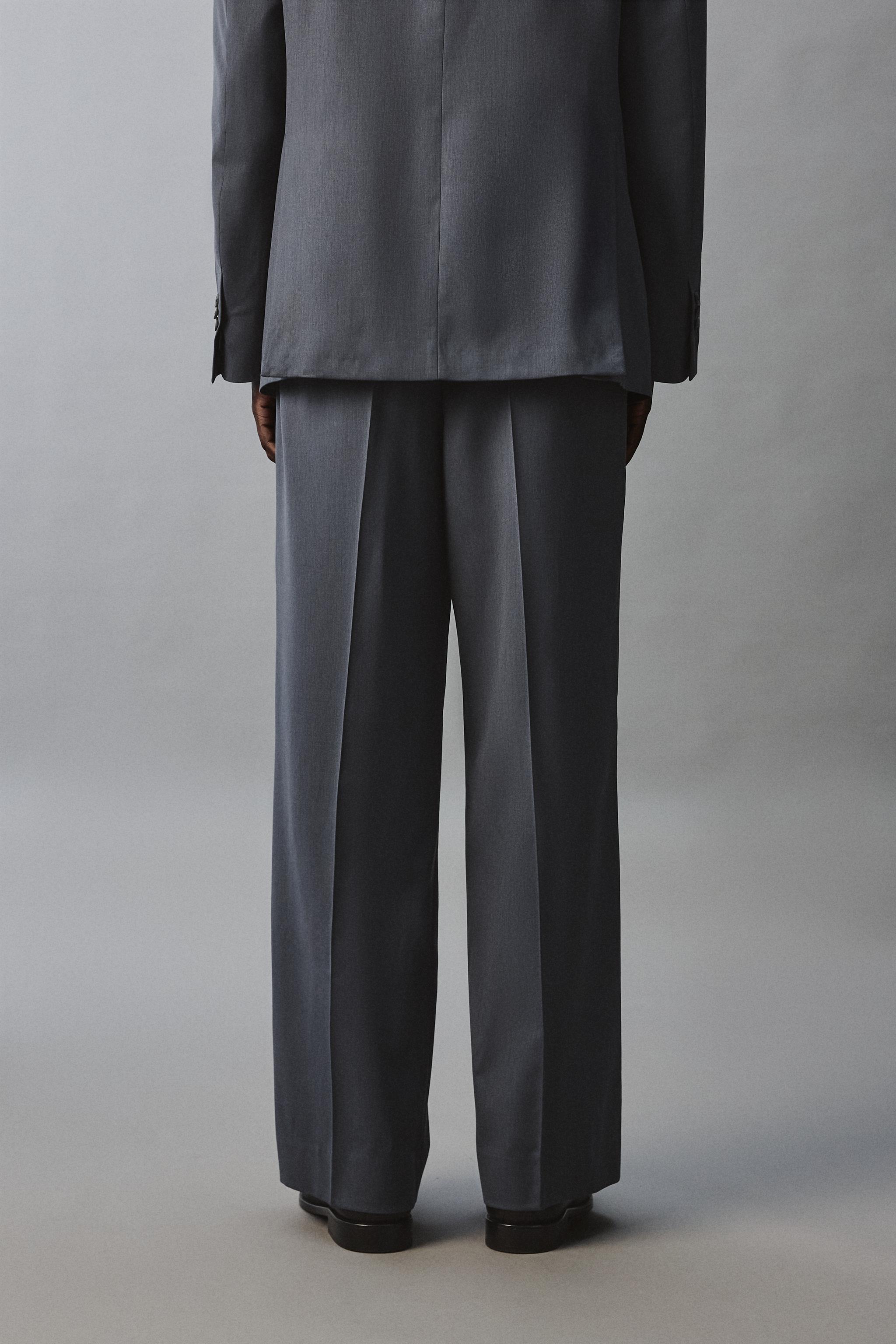 WOOL BLEND FLARE FIT SUIT PANTS