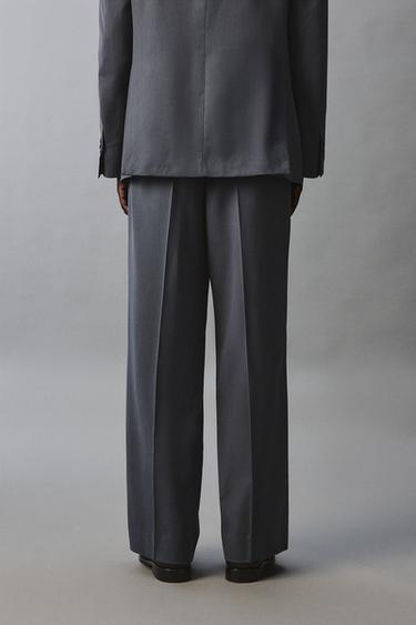 FLARE FIT WOOL BLEND SUIT TROUSERS - Blue by Zara - Image 2