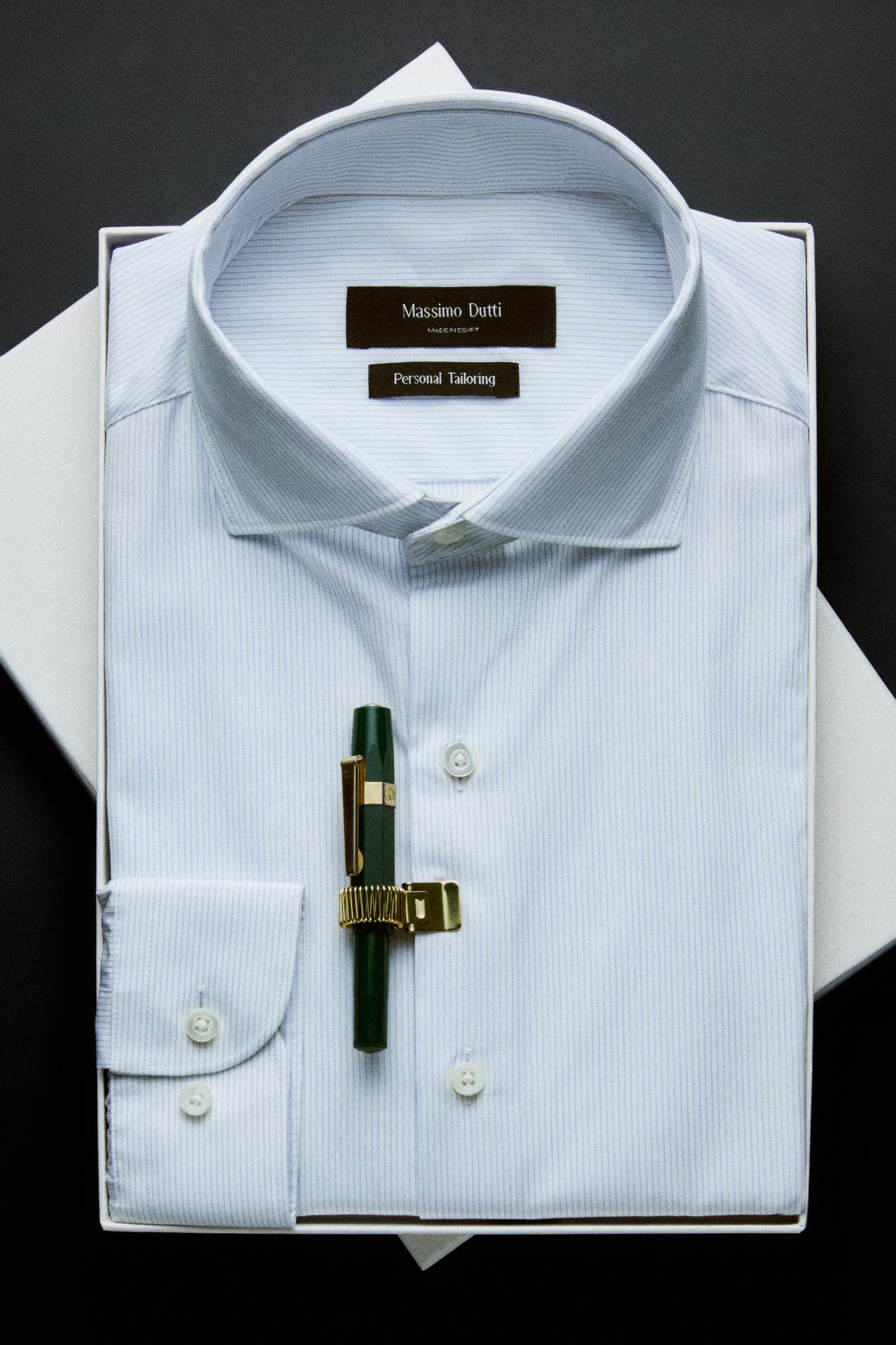 100% cotton striped shirt — White