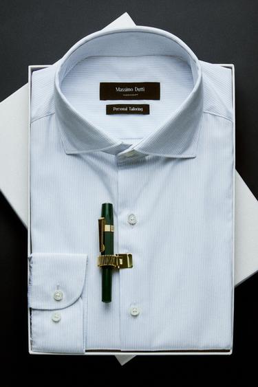 100% cotton striped shirt — White 1