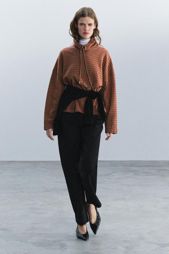 Zara STRIPED HOODIE - Striped - Image 0