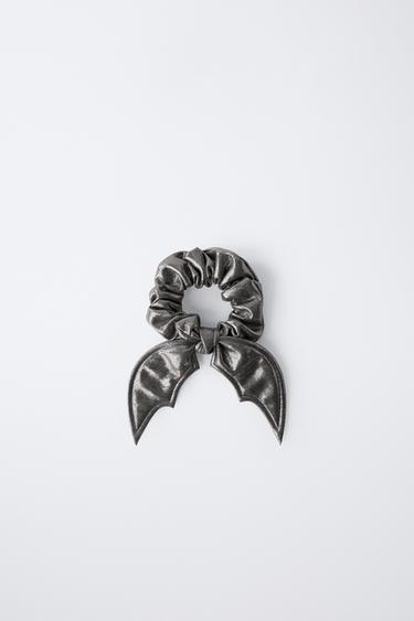 SHIMMER BATWING HAIR TIE - Dark silver by Zara - Image 0