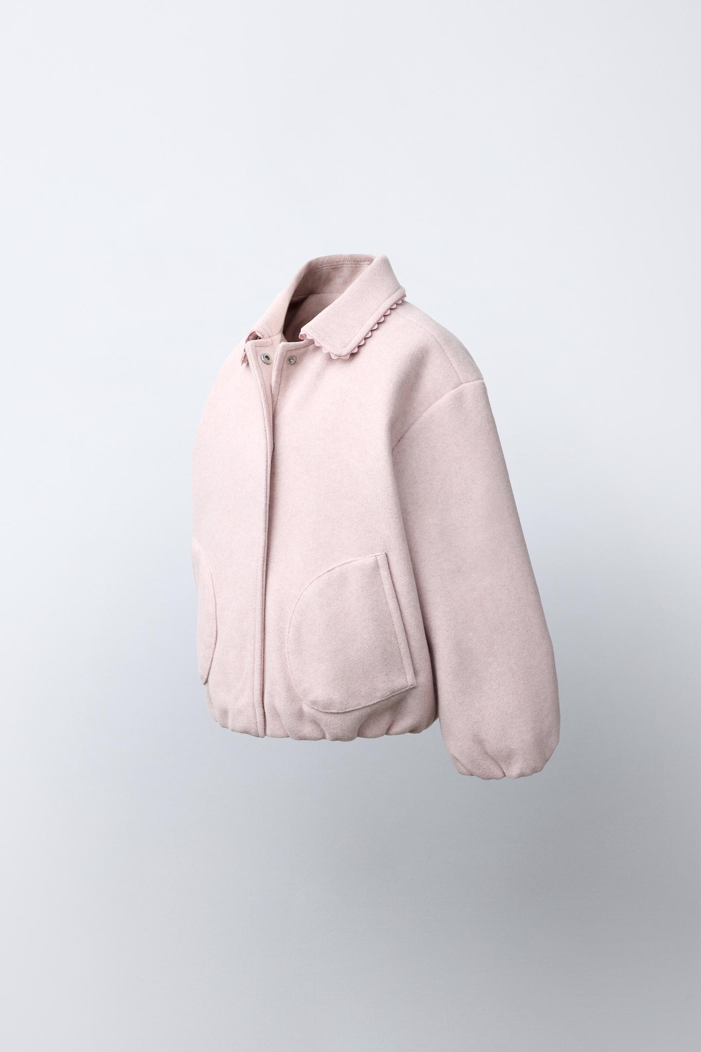 Детская куртка Zara Rickrack Trim Bomber, цвет: Розовый — фото 3