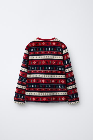 AGES 6-14 / SOFT TEXTURE TREE PRINT PYJAMAS - Red by Zara - Image 2