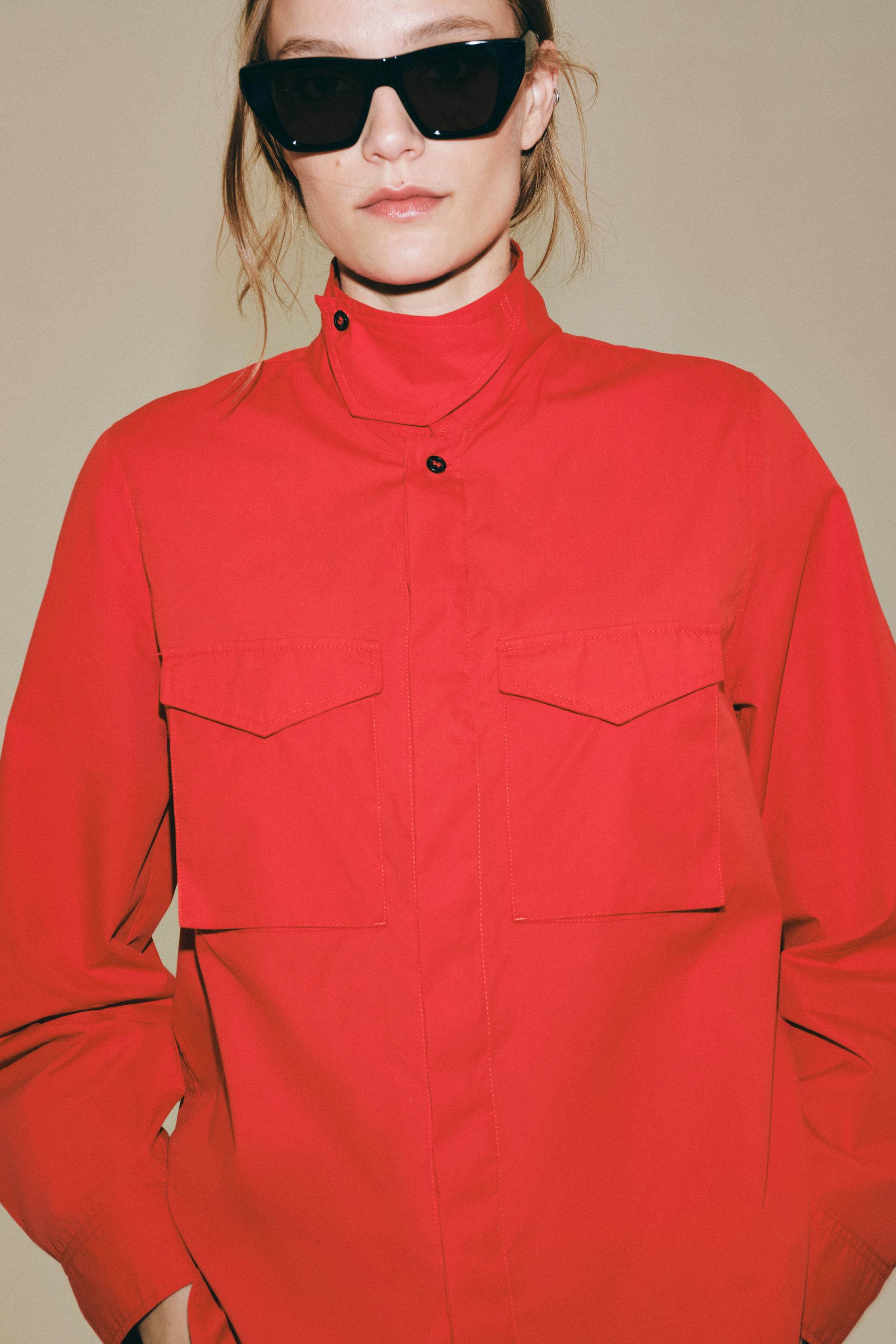 ZW COLLECTION POCKET SHIRT — Intense red