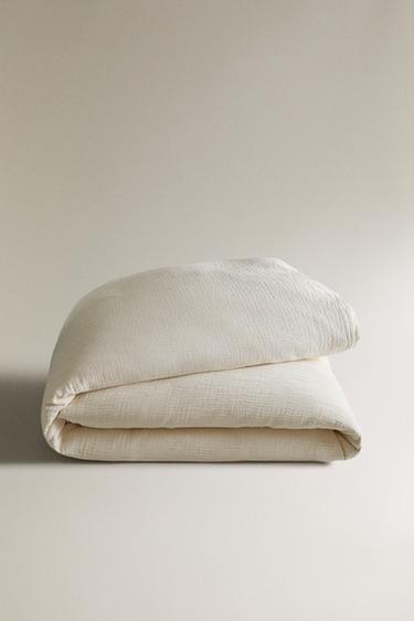DOUBLE-FACED MUSLIN BEDSPREAD - Ecru by Zara