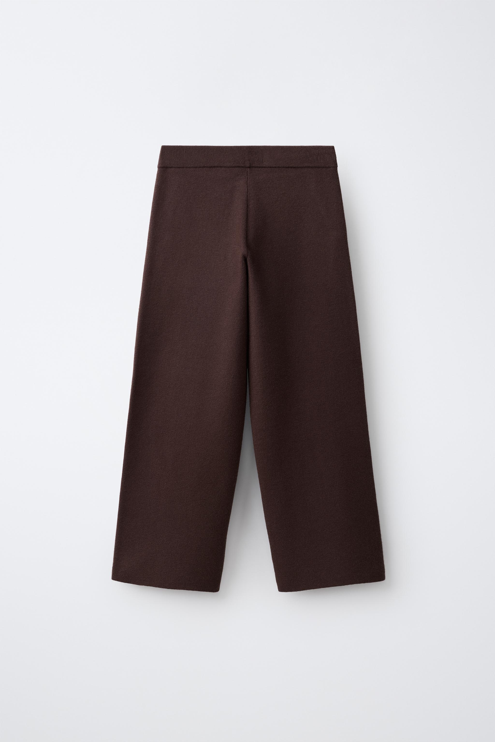 WIDE-LEG KNIT PANTS — Brown (alternate view)