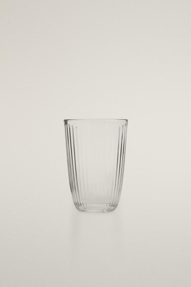GLASS SOFT DRINK TUMBLER WITH LINE DESIGN - Transparent | ZARA Turkey