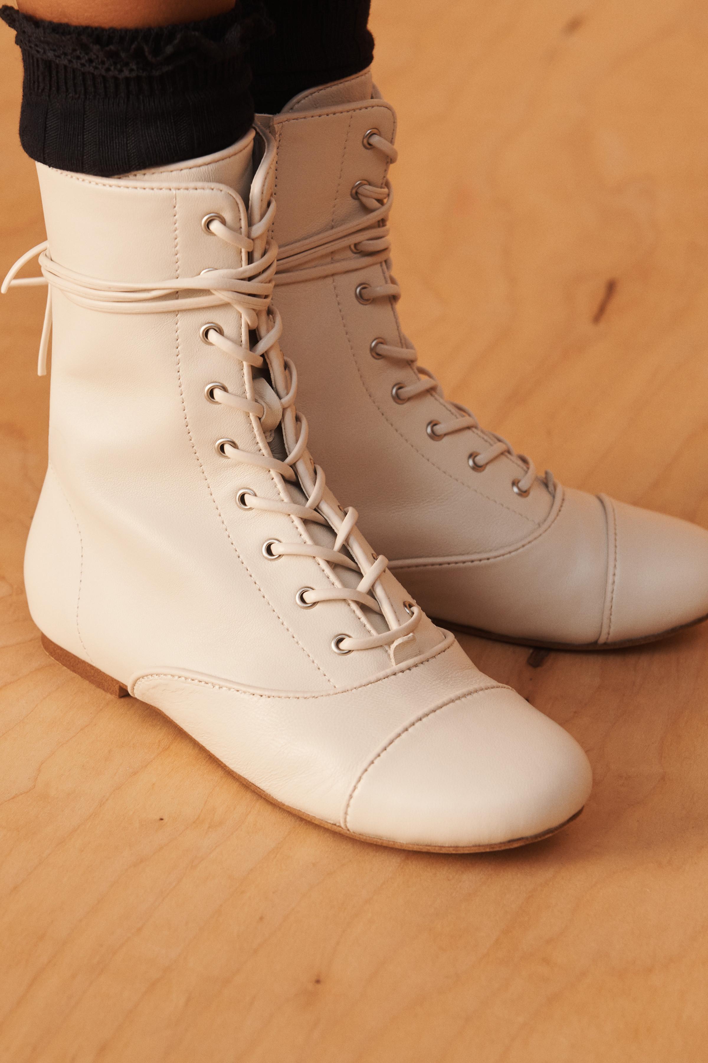 LIMITED EDITION LEATHER LACE-UP ANKLE BOOTS
