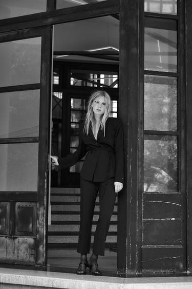 STRAIGHT-LEG TROUSERS WITH TURN-UP HEMS - Black by Zara - Image 0