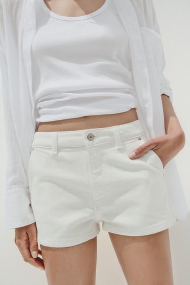 CHINO-DENIM-SHORTS TRF - Weiß von Zara