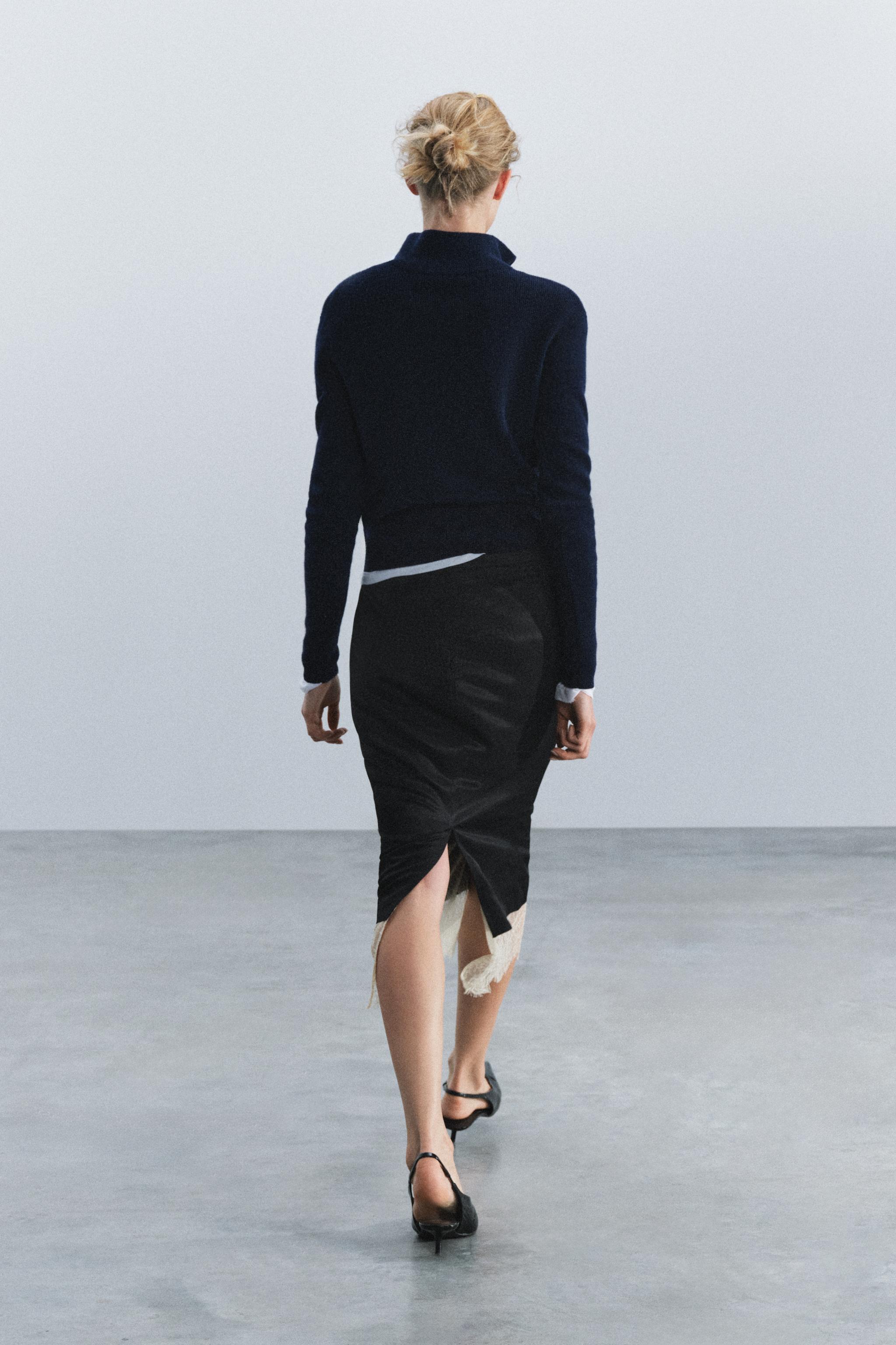 ZW COLLECTION LACE SKIRT - Black | ZARA United States