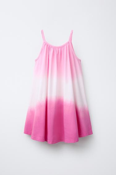 ROBE À BRETELLES TIE DYE - Rose de Zara