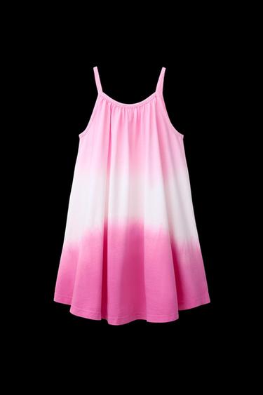 Zara TIE-DYE STRAPPY DRESS - Pink - Image 0
