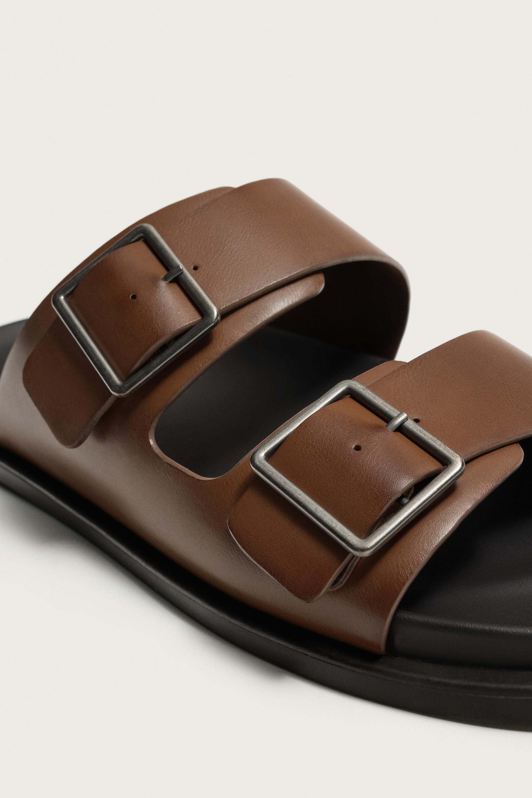 DOUBLE STRAP SANDALS - Brown | ZARA United States