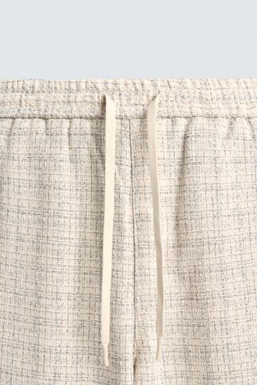 PANTALON DE JOGGING STRUCTURÉ À BANDE CONTRASTANTE - Écru de Zara - Image 8