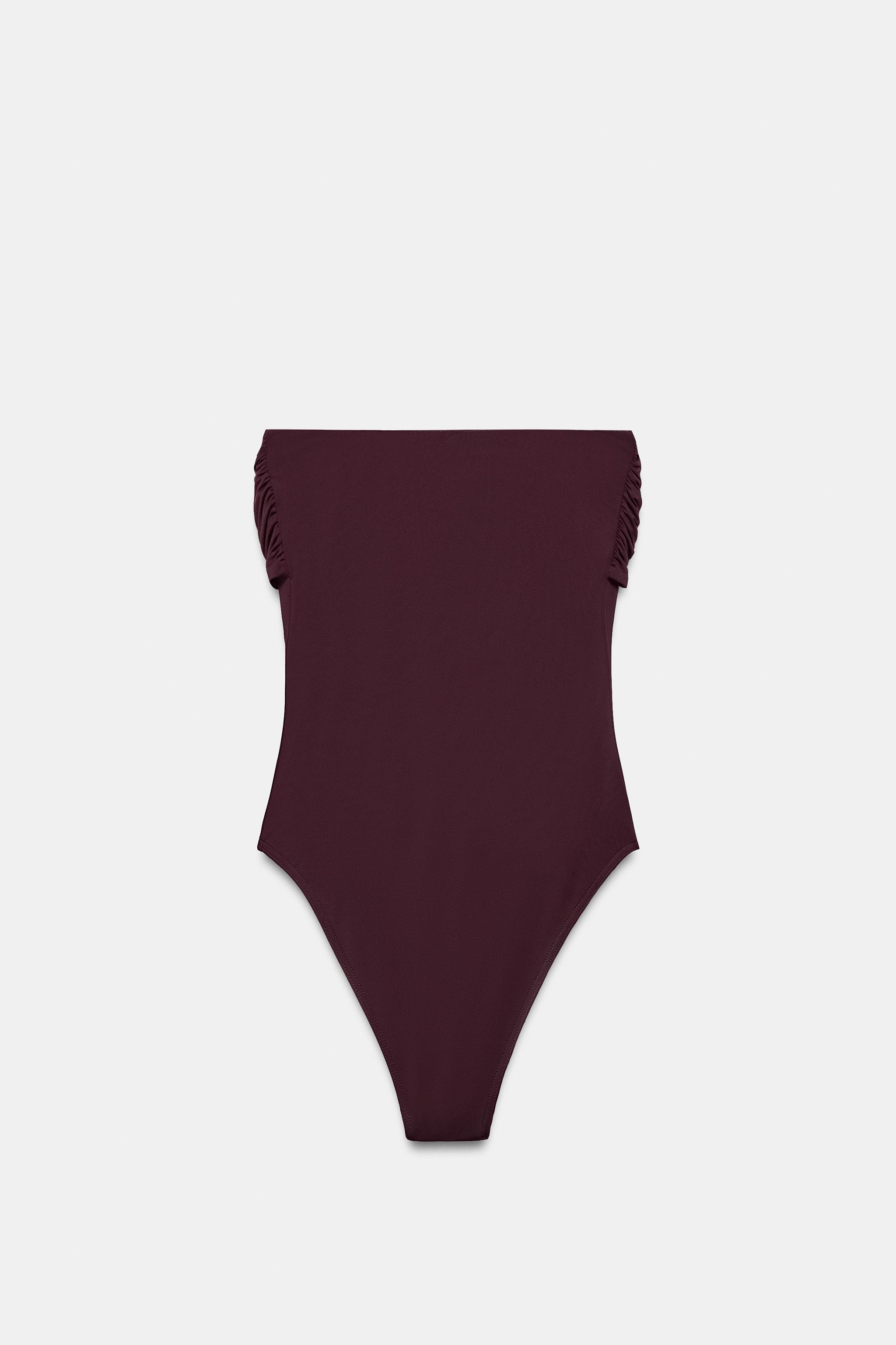 MAILLOT DE BAIN BANDEAU PIÈCE MÉTALLIQUE