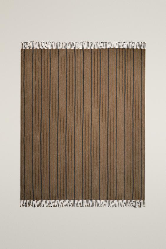 Zara STRIPED CHENILLE THROW - 條紋 - 圖片 0