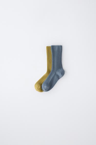 Zara TWO-PACK OF RIBBED SOCKS - Blue / Indigo