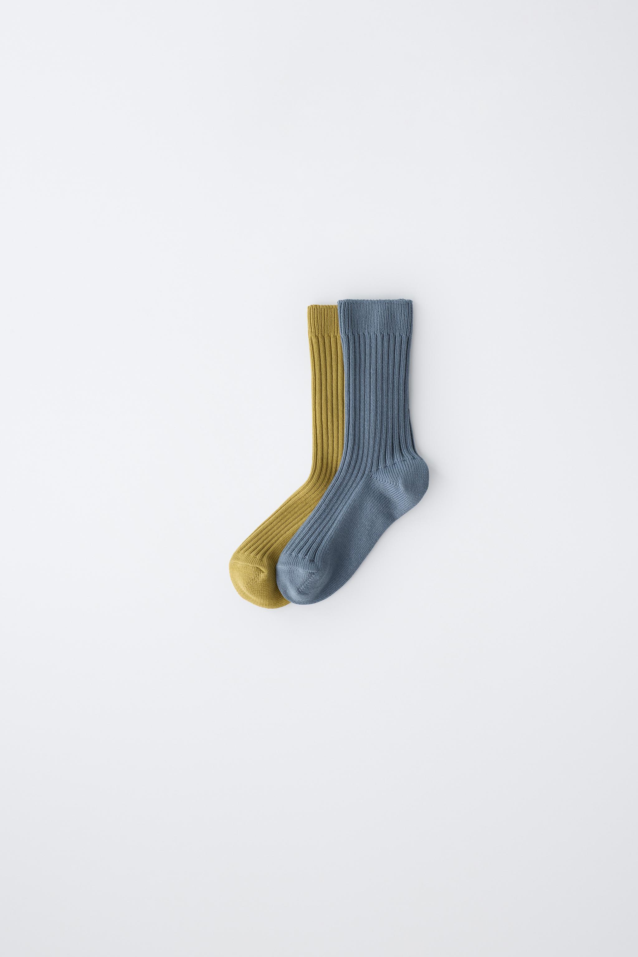 LOT DE DEUX PAIRES CHAUSSETTES CANNELÉES