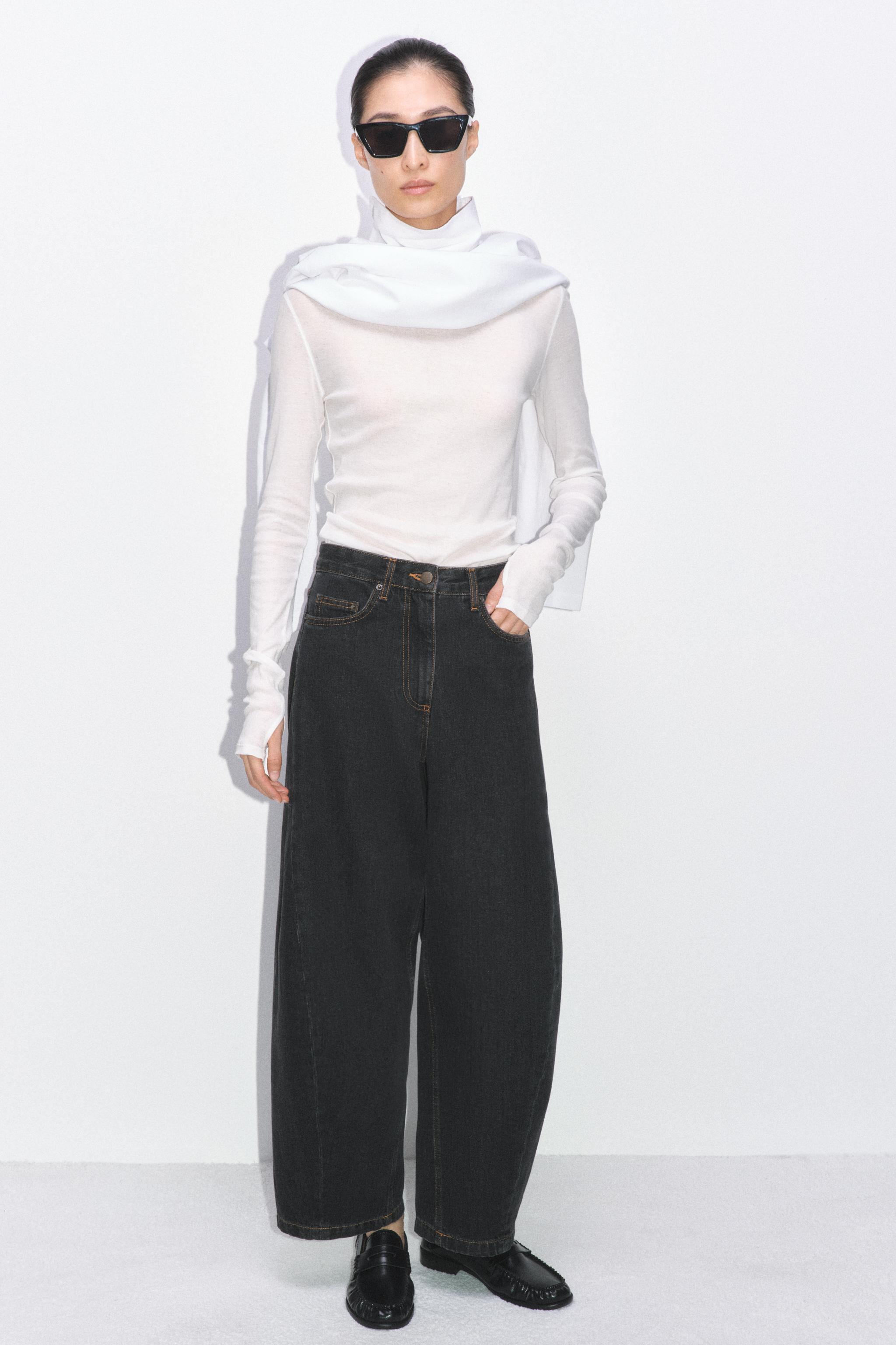 ZW COLLECTION MID-RISE ANKLE BALLOON JEANS