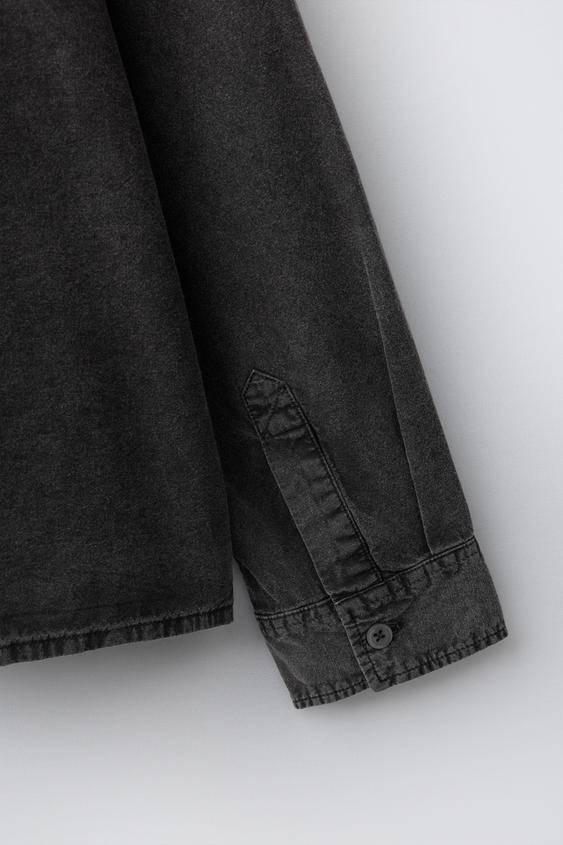CHEMISE EFFET DÉLAVÉ - Gris de Zara - Image 3