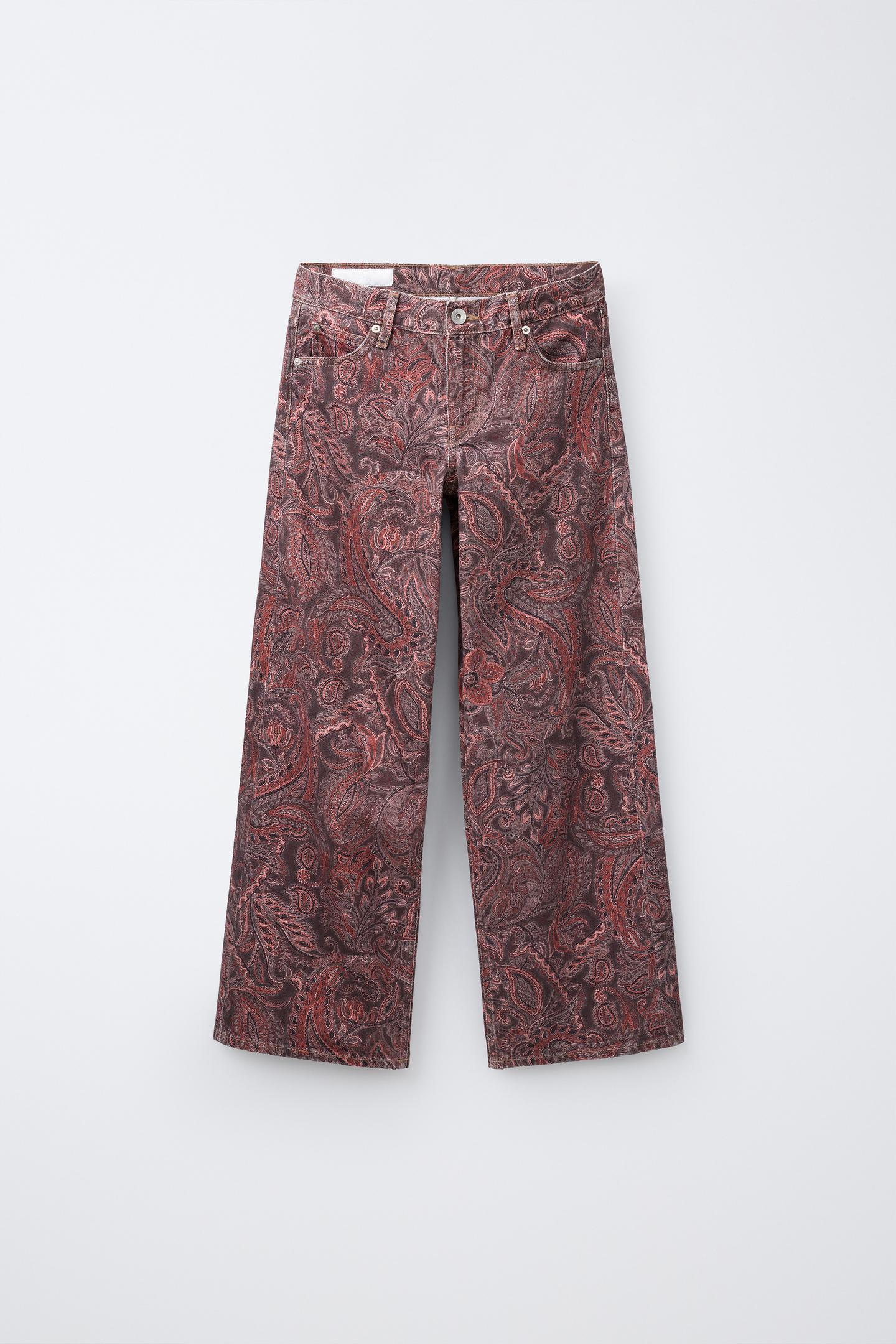 Детские джинсы Zara Paisley Print Wide-Leg, цвет: С принтом