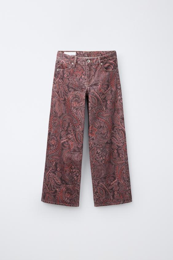 Paisley Print Wide-leg Jeans - Printed by Zara - Image 0