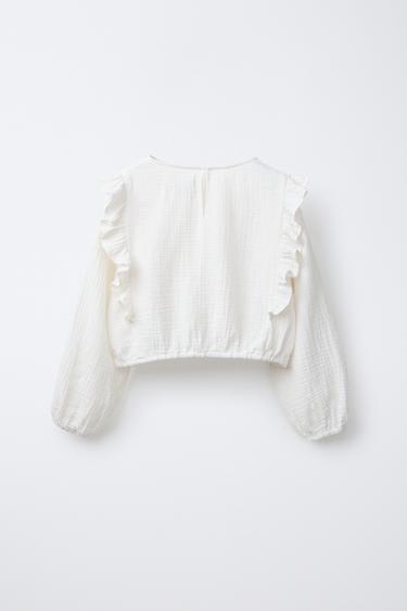 TEXTURED BLOUSE - Ecru by Zara - Image 1