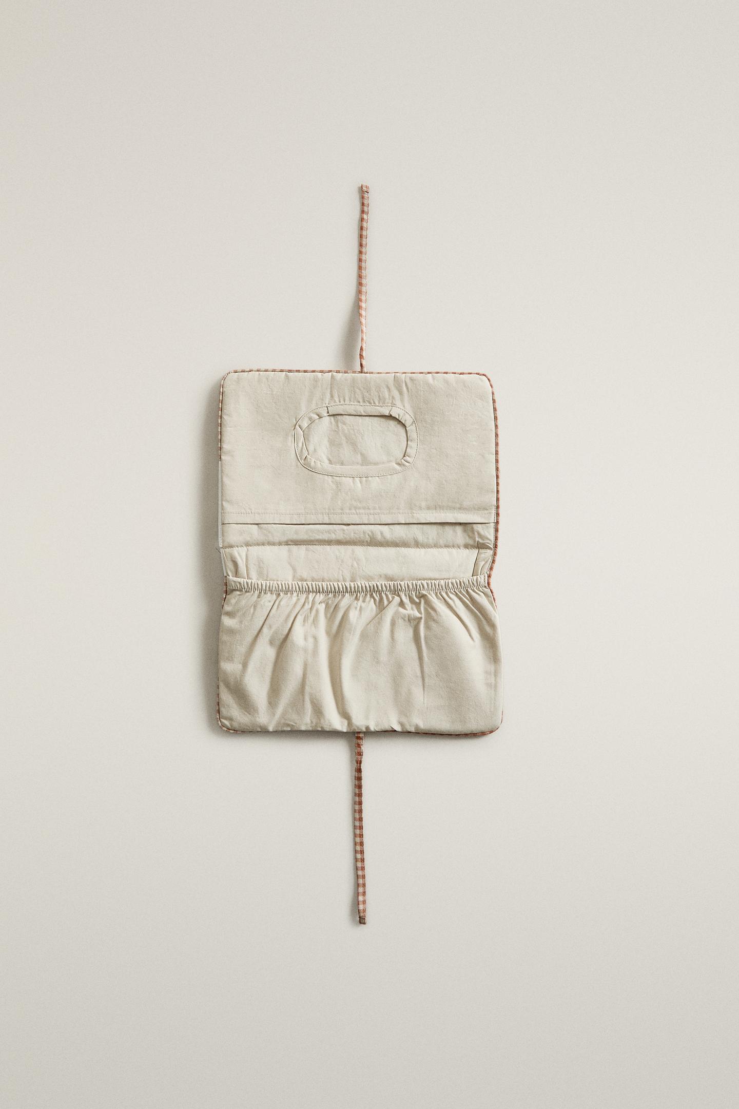 Zara Gingham Cotton Baby Wipe Holder, цвет: Тёмный оранжевый — фото 3