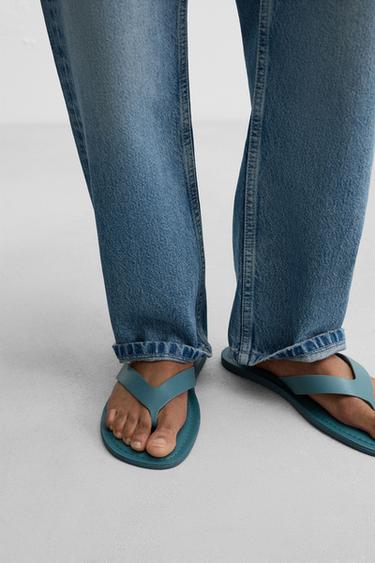 STRAPPY LEATHER SANDALS - Sea Green by Zara - Image 2