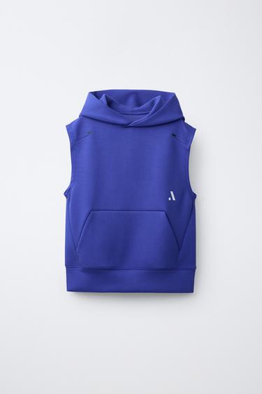 SPORTY LOGO HOODED GILET - Purple by Zara - Image 0