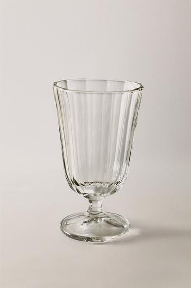 Zaras VINGLAS MED FASETTERING I RELIEF - Genomskinlig