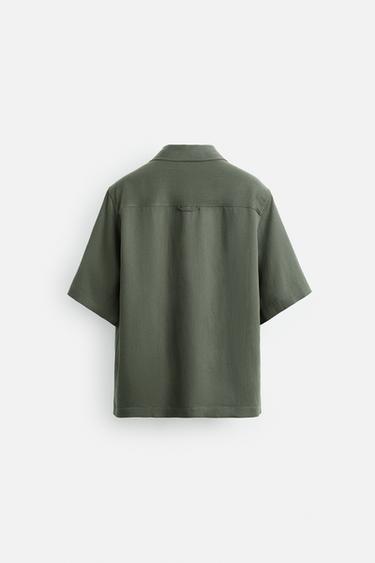 CHEMISE FLUIDE LYOCELL - LIN - Kaki de Zara - Image 7