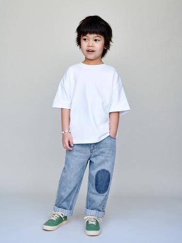 TIZZADAGI YIRMOCH KOMPONENTLI BAGGY JINSI - Oʻrtacha koʻk Zara tomonidan