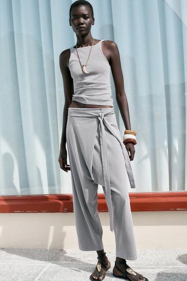 WASHED PAREO TROUSERS - Blue / Grey by Zara - Image 0