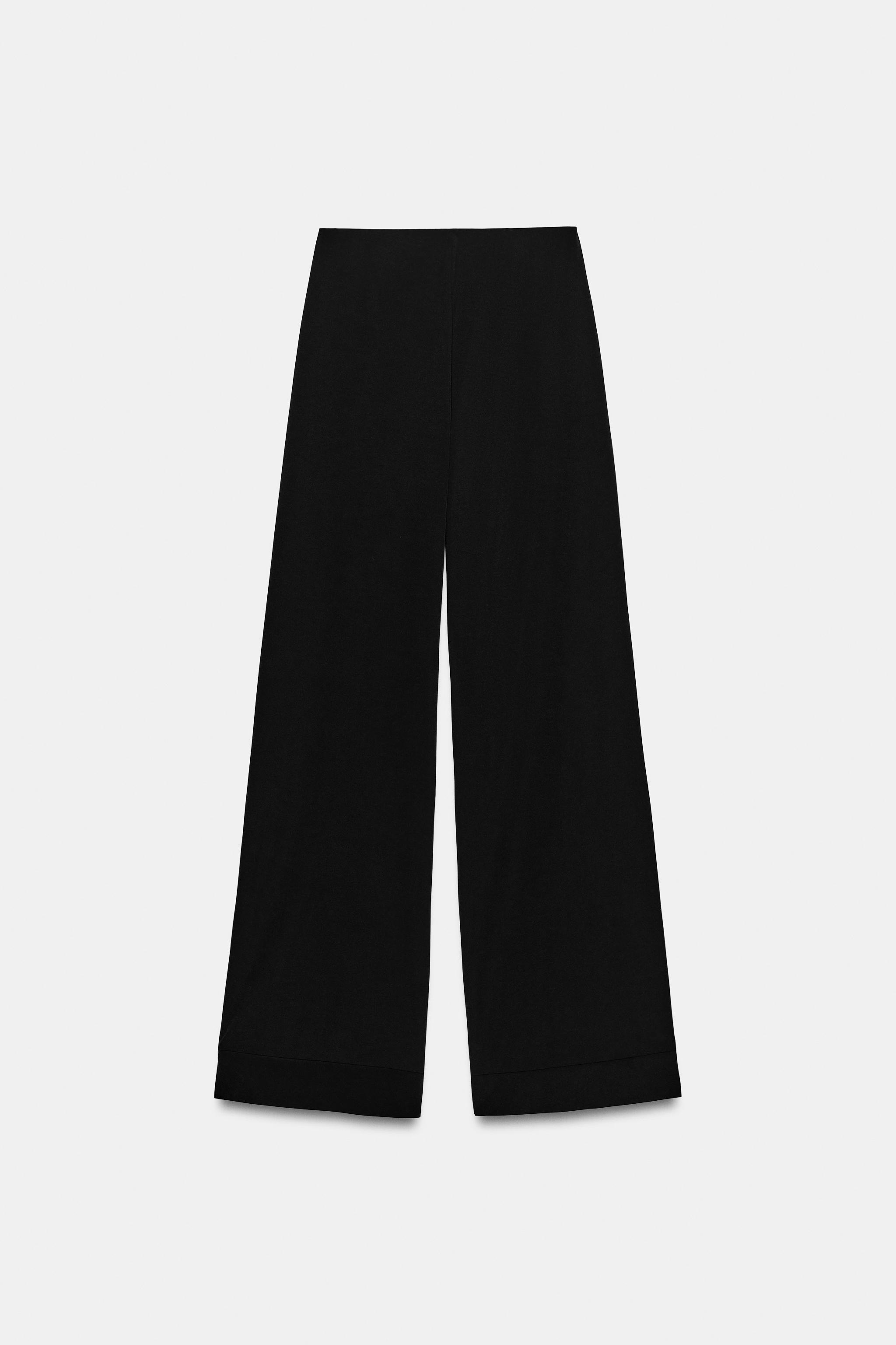 Женские брюки Zara STRAIGHT LEG CREPE PANTS WITH OPENINGS — фото 9