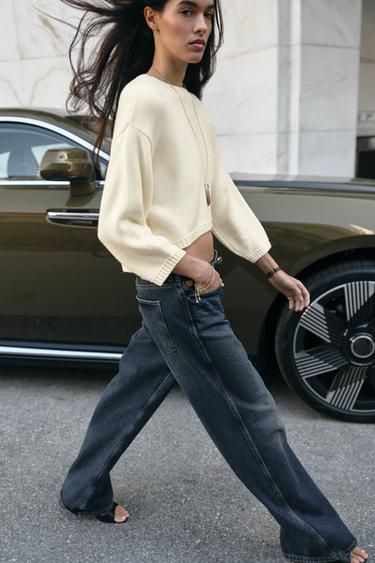 SHORT KNIT JUMPER - Ecru by Zara