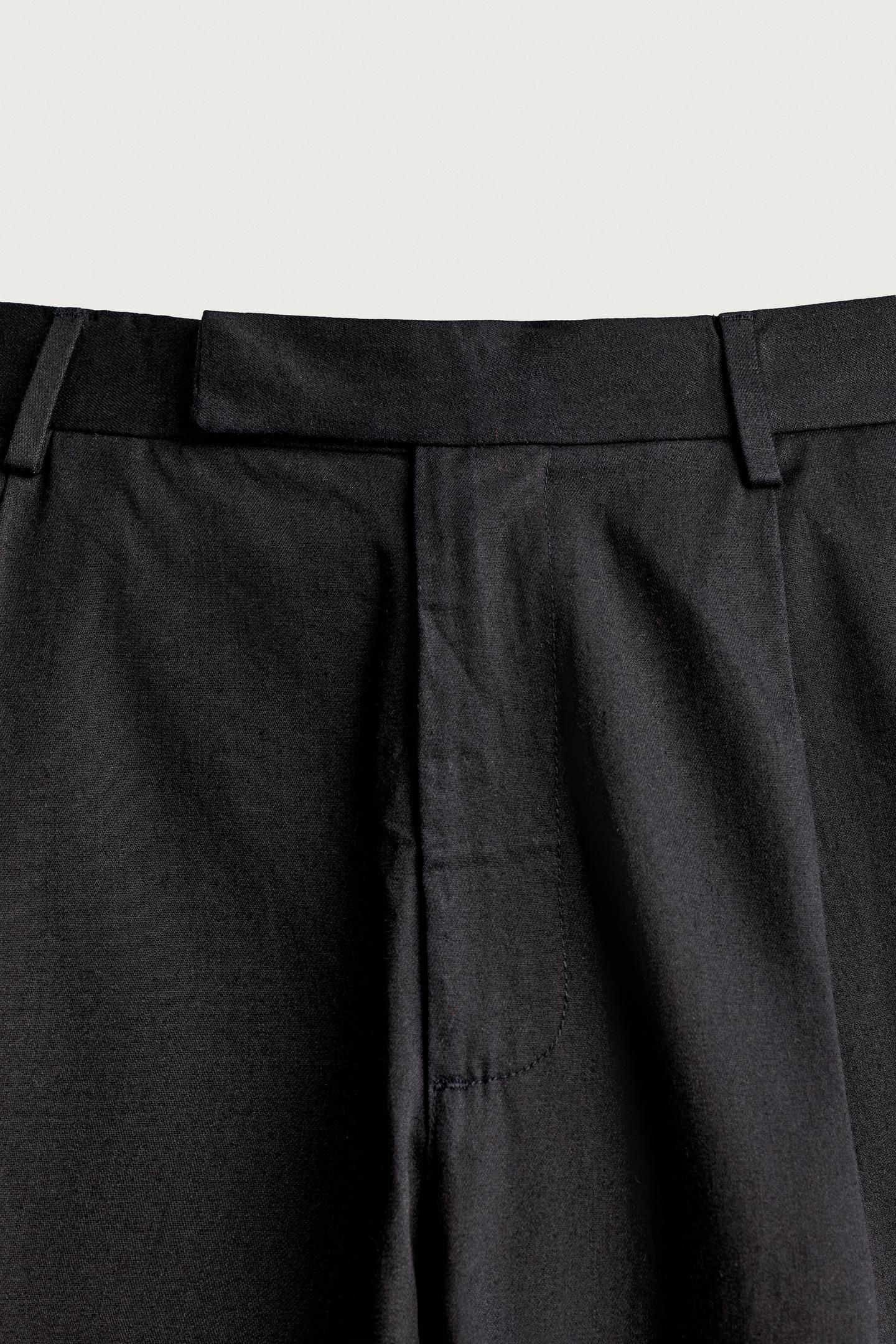 Мужские брюки Zara Relaxed Fit Pleated, цвет: Индиго — фото 7