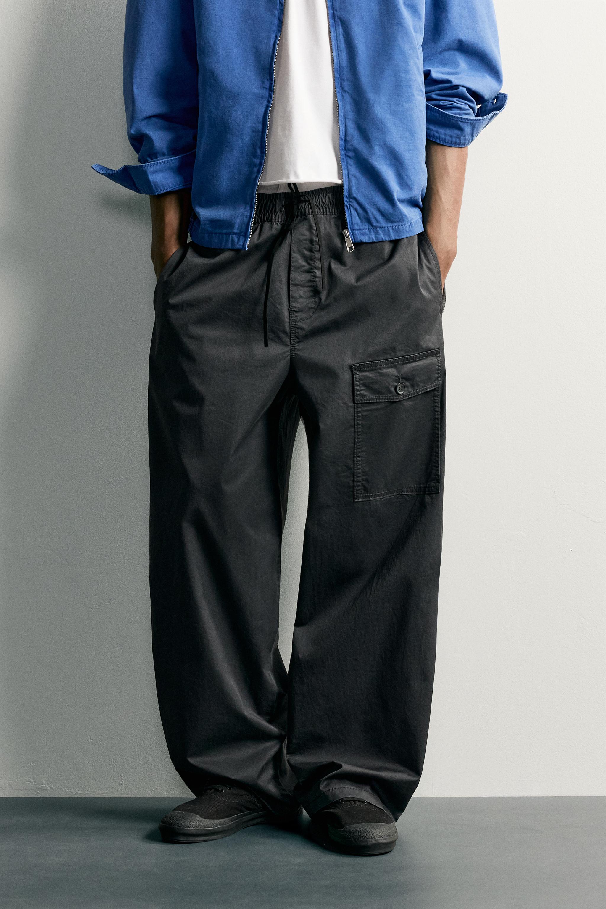 RELAXED FIT CARGO PANTS — Electric blue (alternate view)